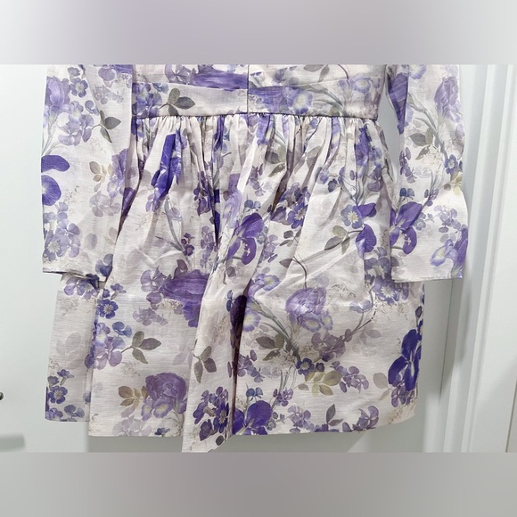 AU2 NWT Zimmermann Lyrical Iris Crossover V-Neck Minidress - Picture 9 of 15